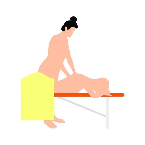 Ícone Massagem Mulher Design Cor Plana Ilustração Vetorial —  Vetores de Stock