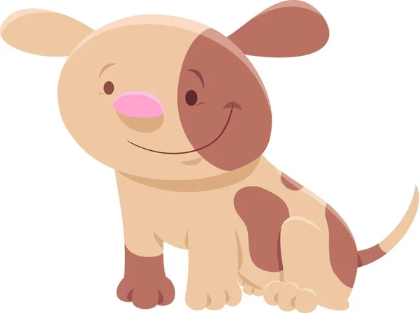 Mutlu Benekli Köpek Yavrusu Sevimli Hayvan Karakter Karikatür Llüstrasyon — Stok Vektör