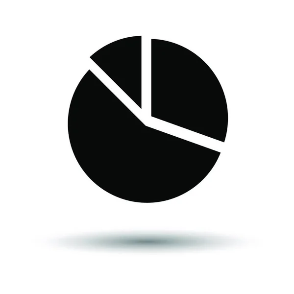 Ikona Wykresu Kołowego Czarny Białym Tle Cienia Ilustracja Wektorowa — Wektor stockowy