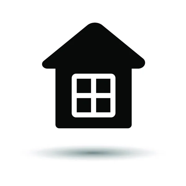 Home Icon Negru Fundal Alb Umbră Vector Illustration — Vector de stoc