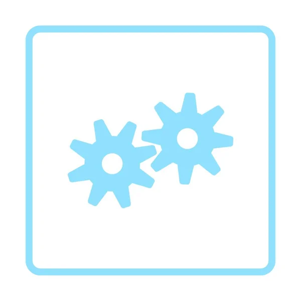 Gears Icon Blue Frame Design Vector Illustration — Stock Vector