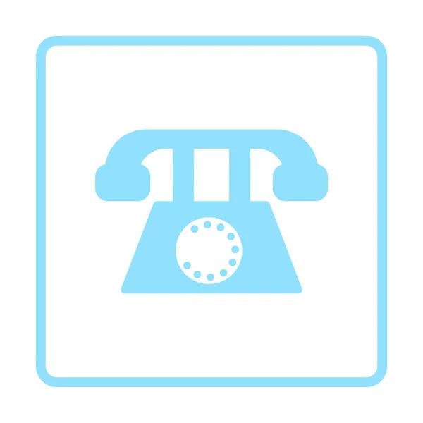 古い電話アイコン ブルーフレームデザイン ベクトルイラストレーション — ストックベクタ