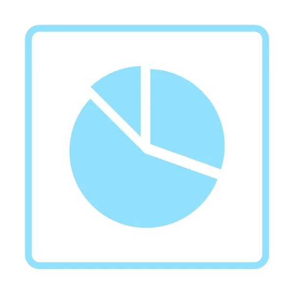 Ikona Wykresu Kołowego Niebieski Projekt Ramki Ilustracja Wektorowa — Wektor stockowy