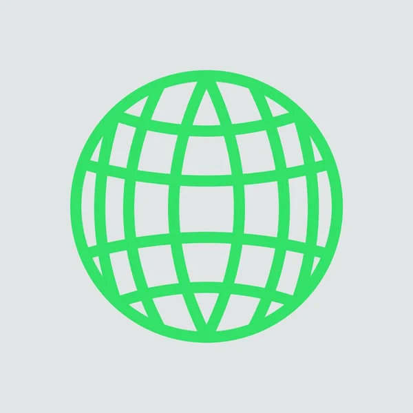 Globe Icon Zöld Szürke Háttér Vektoros Illusztráció — Stock Vector