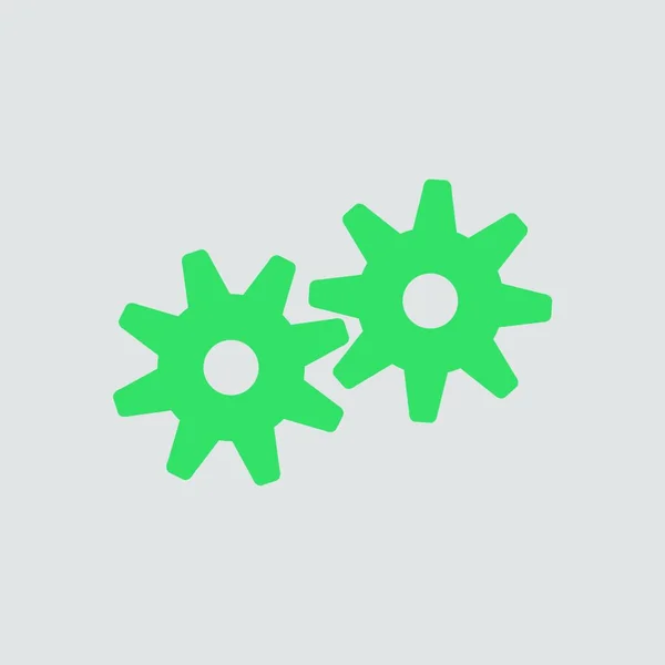 Schaltgetriebe Grün Auf Grauem Hintergrund Vektorillustration — Stockvektor