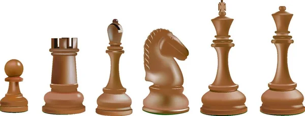 チェスゲームクイーンビショップタワー馬とポーン — ストックベクタ