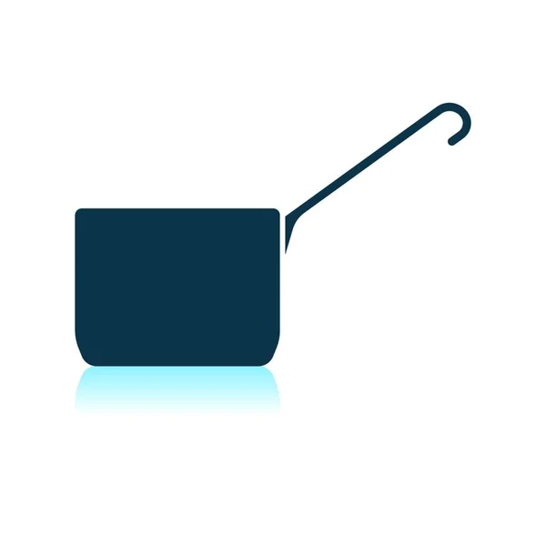 Icône Casserole Cuisine Conception Réflexion Ombre Illustration Vectorielle — Image vectorielle