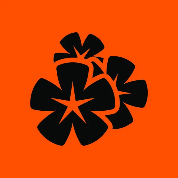 Εικονίδιο Λουλουδιών Φραγκικδιού Μαύρο Στο Πορτοκαλί Φόντο Απεικόνιση Διανυσματικών Φορέων — Διανυσματικό Αρχείο