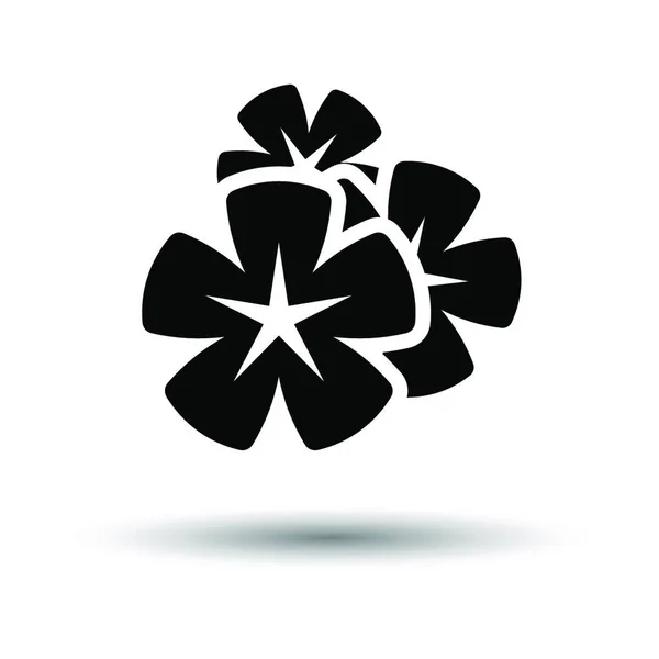 Іконка Квітки Франкви Чорний Білому Фоні Тінню Векторна Ілюстрація — стоковий вектор