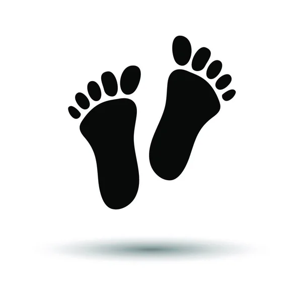Fußabdruck Symbol Schwarz Auf Weißem Hintergrund Mit Schatten Vektorillustration — Stockvektor