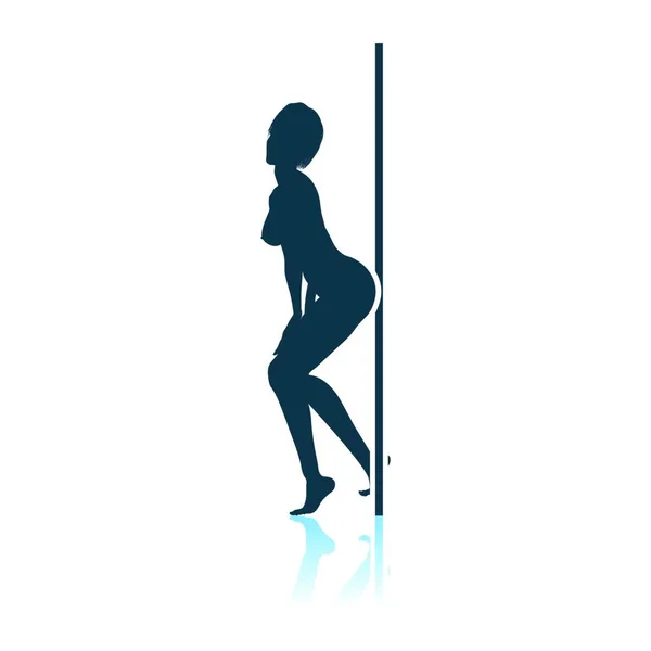 Stripper Night Club Icon Shadow Reflection Design Vector Illustration — Stock Vector