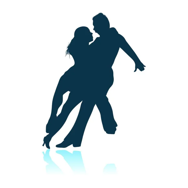 Icono Pareja Baile Shadow Reflection Design Ilustración Vectorial — Archivo Imágenes Vectoriales