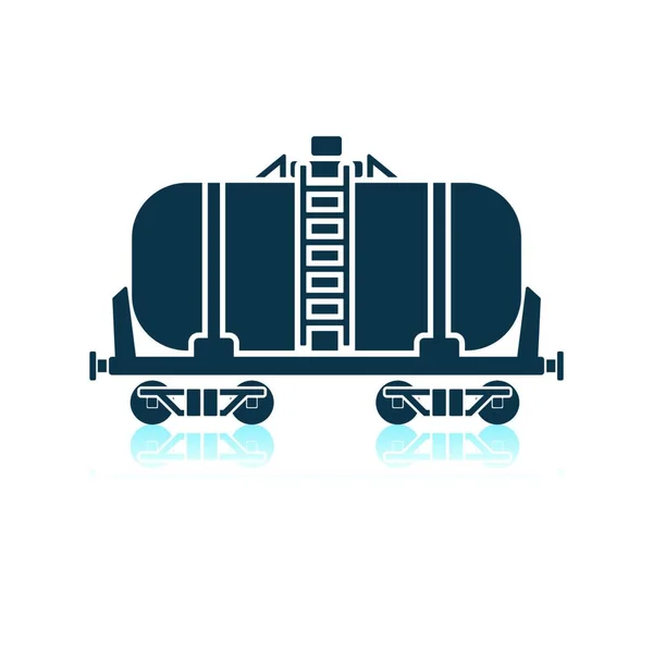 Oil Railway Tank Icon Shadow Reflection Design Vector Illustration — Stock Vector