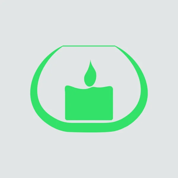 Kerze Glassymbol Grün Auf Grauem Hintergrund Vektorillustration — Stockvektor