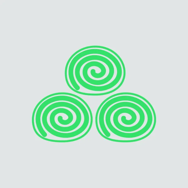 タオルロールアイコン 灰色の背景に緑 ベクトルイラストレーション — ストックベクタ