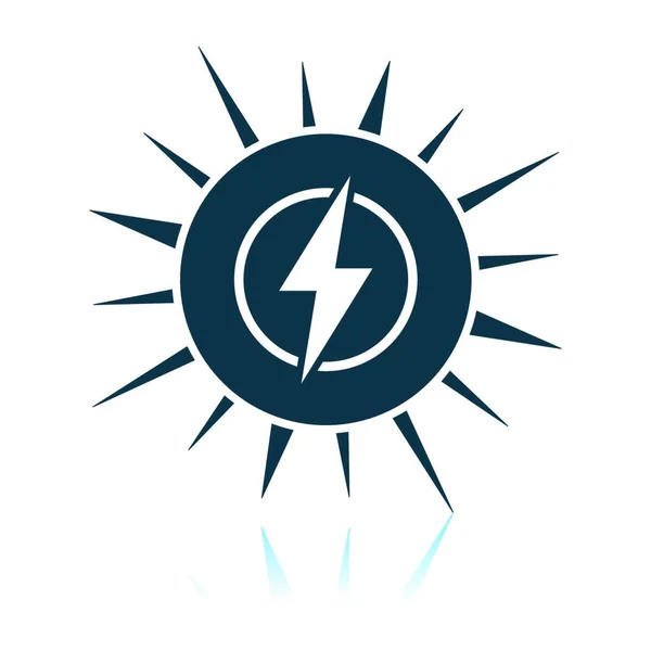 Pictogram Voor Zonne Energie Schaduw Reflectie Ontwerp Vectorillustratie — Stockvector