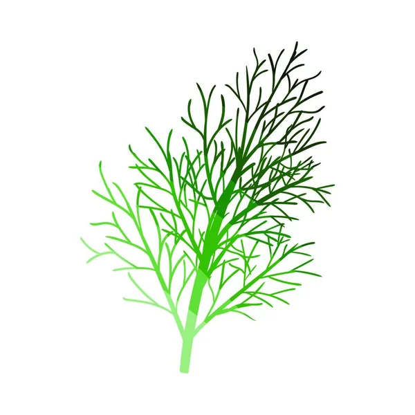 Dill Symbol Flache Farbe Leiter Design Vektorillustration — Stockvektor