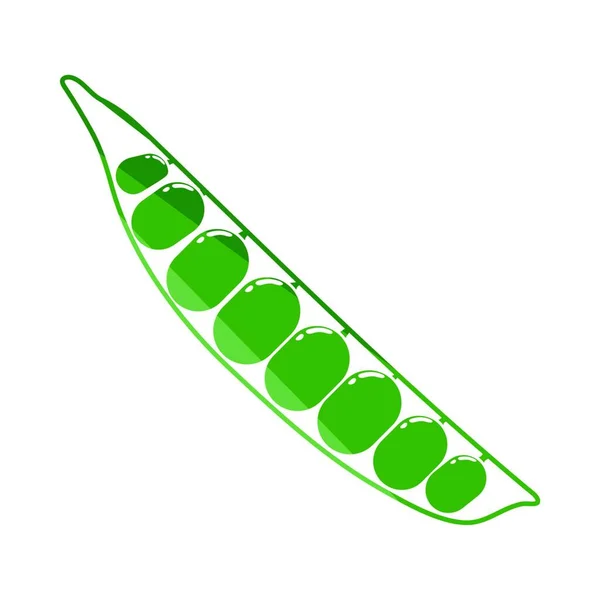 エンドウ豆のアイコン フラットカラーラダーデザイン ベクトルイラストレーション — ストックベクタ