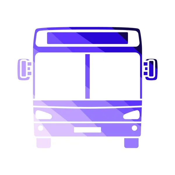 Stadsbuss Ikon Framifrån Platt Färgstege Design Vektor Illustration — Stock vektor