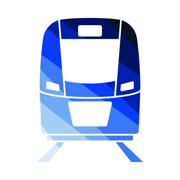 Train Icon Front View Плоская Цветовая Лестница Векторная Миграция — стоковый вектор