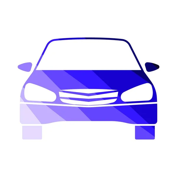 Sedan Car Icon Vista Frontal Projeto Escada Cor Plana Ilustração — Vetor de Stock