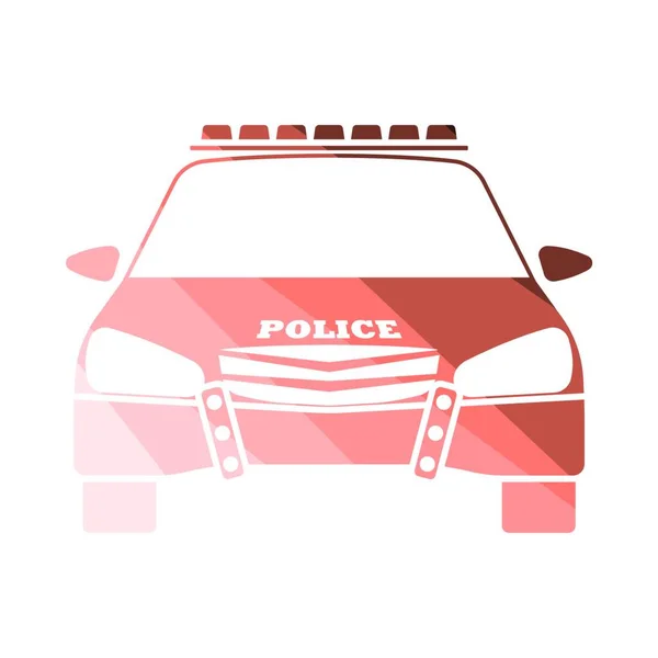 Icône Police Vue Face Conception Échelle Couleur Plate Illustration Vectorielle — Image vectorielle