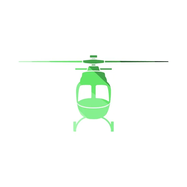 Helikopter Ikonen Framifrån Platt Färgstege Design Vektor Illustration — Stock vektor