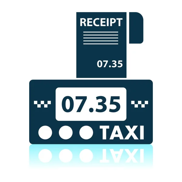 Taxi Mätare Med Kvitto Ikonen Shadow Reflektion Design Vektor Illustration — Stock vektor