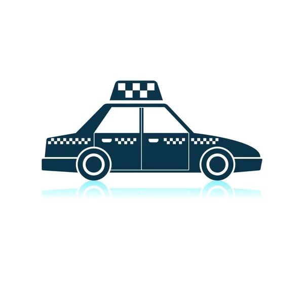 Taxi Bilen Ikonen Shadow Reflektion Design Vektor Illustration — Stock vektor