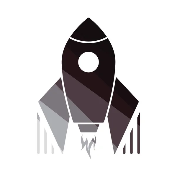 Startup Rocket Icon Projeto Escada Cor Plana Ilustração Vetorial — Vetor de Stock