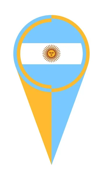 Argentina Mapa Puntero Pin Icono Ubicación Bandera Marcador — Archivo Imágenes Vectoriales