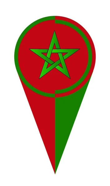 Marokko Karte Zeiger Pin Symbol Standort Flagge Marker — Stockvektor