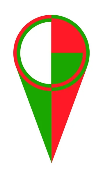 Madagascar Mapa Puntero Pin Icono Ubicación Bandera Marcador — Archivo Imágenes Vectoriales