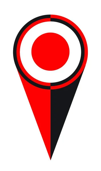 Japonais Carte Pointer Pin Icône Emplacement Drapeau Marqueur — Image vectorielle