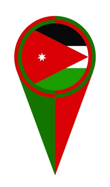 Značka Umístění Symbolu Umístění Ukazatele Mapy Jordánska — Stockový vektor