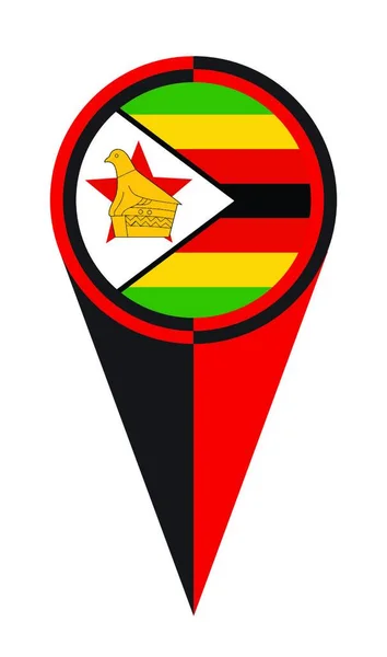 Σηματοδότης Θέσης Εικονιδίων Δεικτών Χαρτών Της Ζιμπάμπουε — Διανυσματικό Αρχείο