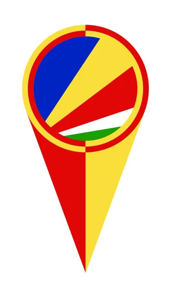 Seychelles Mapa Puntero Pin Icono Ubicación Bandera Marcador — Archivo Imágenes Vectoriales