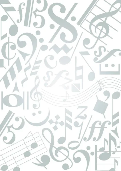 Pattern Musical Notes Gray Gradient Stock Vector — Image vectorielle