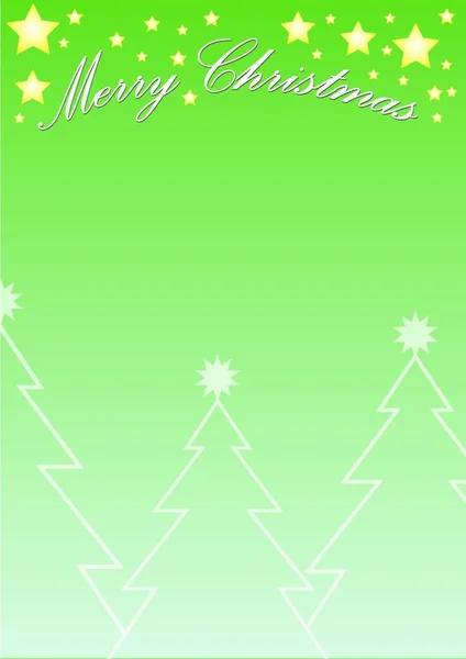 Weihnachten Hintergrund Mit Tannenbäumen Und Sternen — Stockvektor