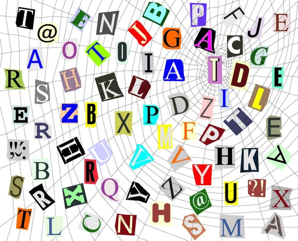 Εικονογράφηση Διάνυσμα Αλφάβητο Ένα Web — Διανυσματικό Αρχείο