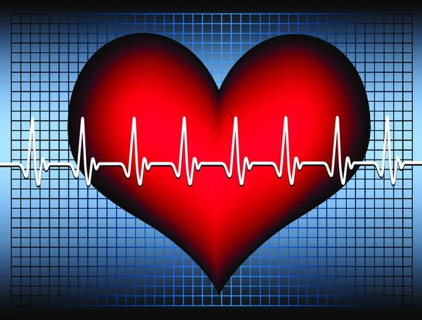 Καρδιά Σκιασμένη Kardiogramml Φόντο Πλέγματος Διάνυσμα Αποθέματος — Διανυσματικό Αρχείο