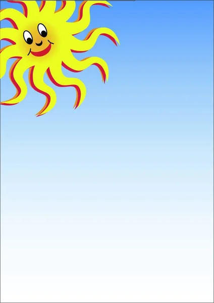 Солнце Фоне Голубого Неба Фондовый Вектор — стоковый вектор