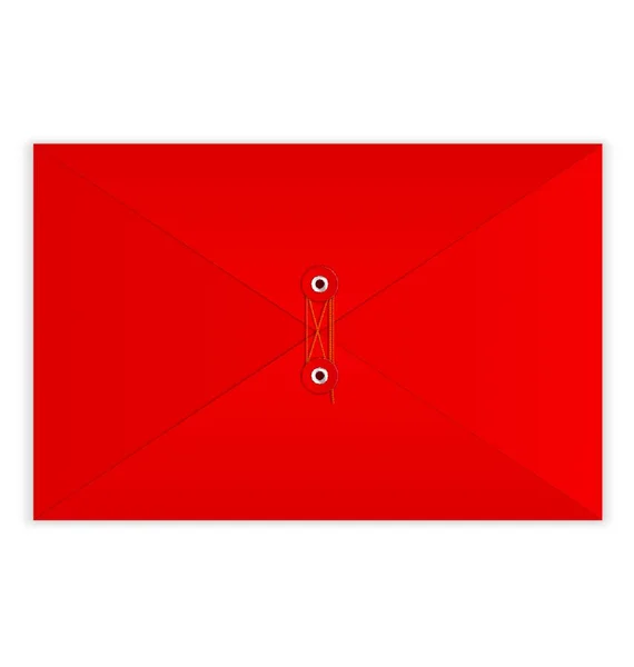 Ilustración Vectorial Sobre Cerrado Rojo Con Sello Cuerda Aislado Blanco — Vector de stock