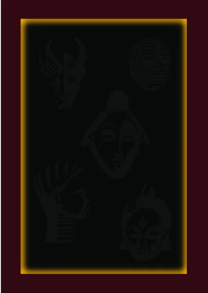 Hintgergrund Mit Afrikanischen Masken Und Zeichen Vektorgrafik — Image vectorielle
