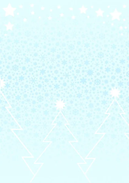 Schneeflocken Mit Weihnachtsbaum Auf Farbverlauf — Stock vektor