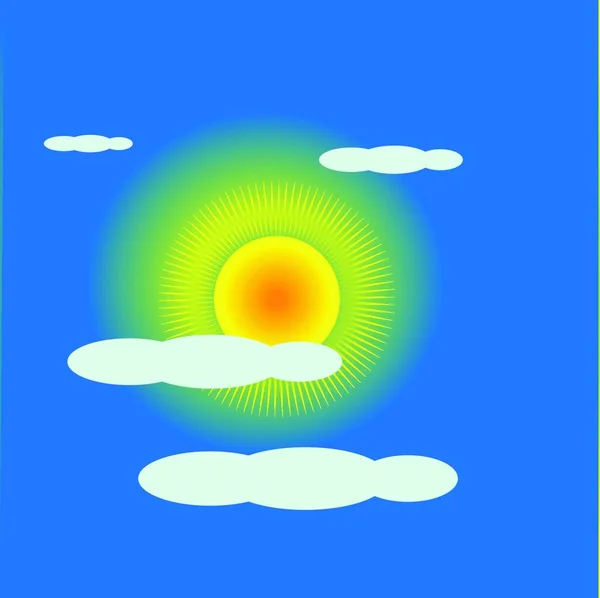 Illusztráció Nap Megy Felhő Mögött Design — Stock Vector