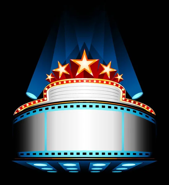 Освещаемый Большой Кинотеатр Звездами — стоковый вектор