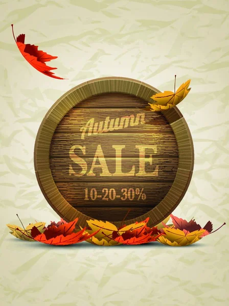 Vector Retro Autumn Sale Poster Design Elements Layered Separtely Vector — Stock Vector