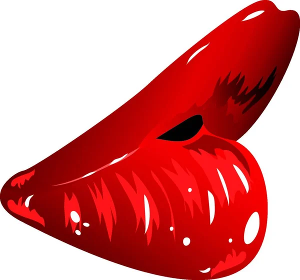 Lábios Separados Sexuais Pintados Batom Rosa Ilustração — Vetor de Stock