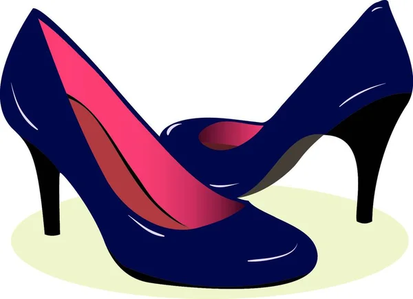 Blue High Heel Shoes Vector Illustration White Background — Stock Vector